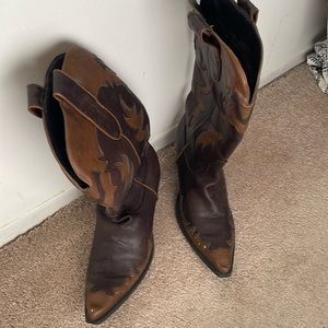 Faux leather cowboy boots. Sz 10 little scuff on left boot